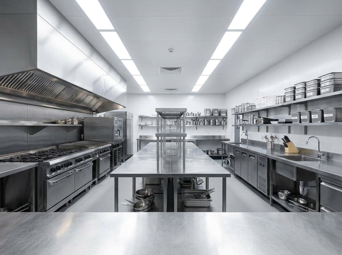 Cuisine professionnelle propre et organisée