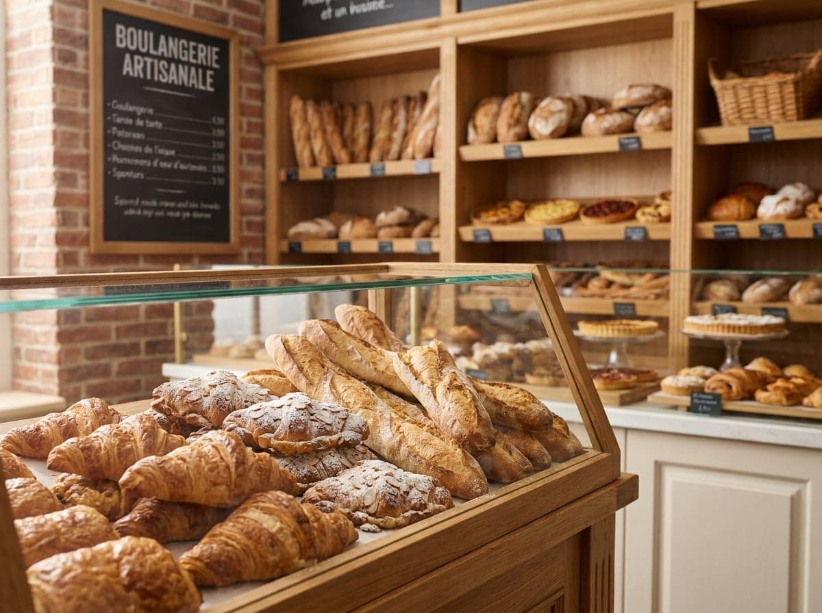 Vitrine de boulangerie artisanale